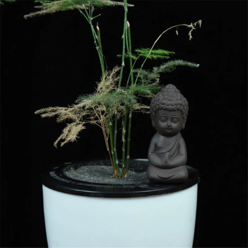 Four Mini Garden Accessories Buddha Statue Tea Pet Ceramic Figurine Sculpture