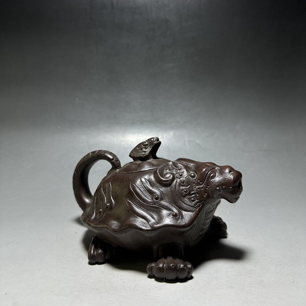 Yixing Zisha Clay Teapot Dragon Turtle Pot Made By Emperor Qianlong 450ml