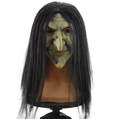 Halloween witch mask cosplay witch mask adult witch ghost party costume latex