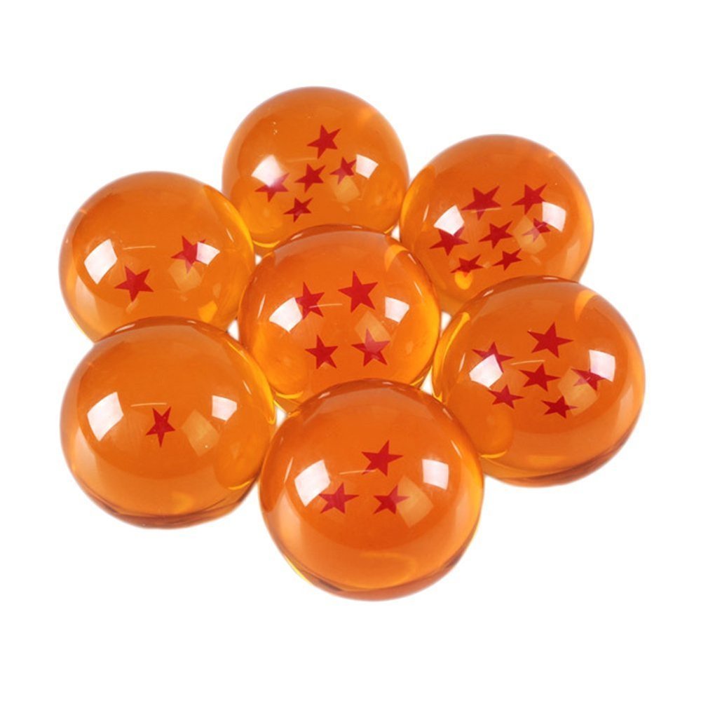 Set of Acrylic Miniature Dragon Balls - 1.7" Each with Collectible Storage Box