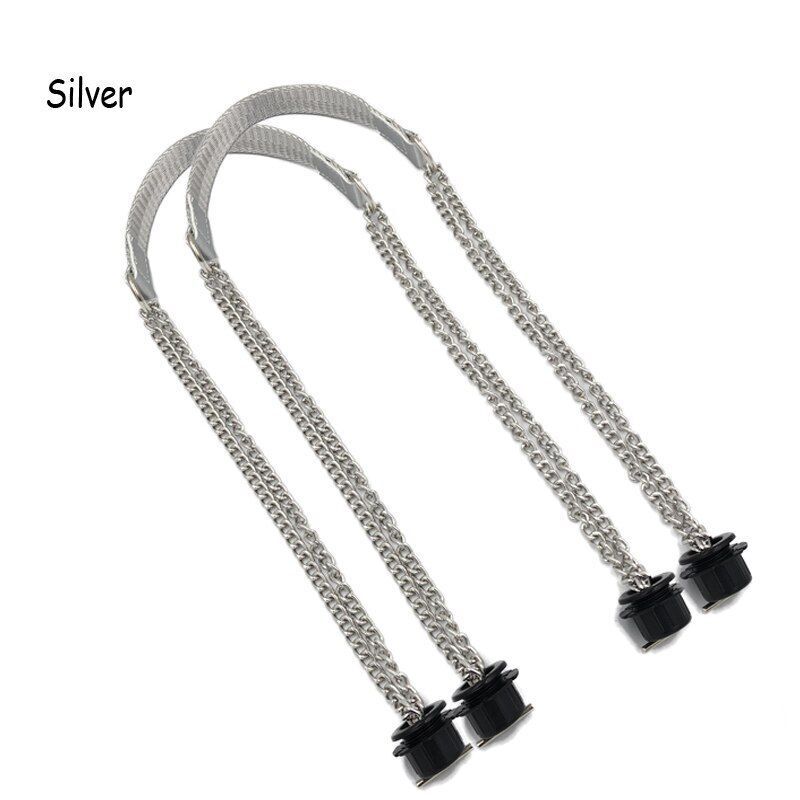 Synthetic Leather Chain Handle Silver Aluminum Handle Bag Handbag Accessories