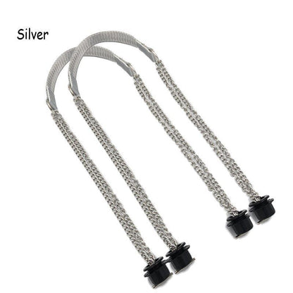 Synthetic Leather Chain Handle Silver Aluminum Handle Bag Handbag Accessories