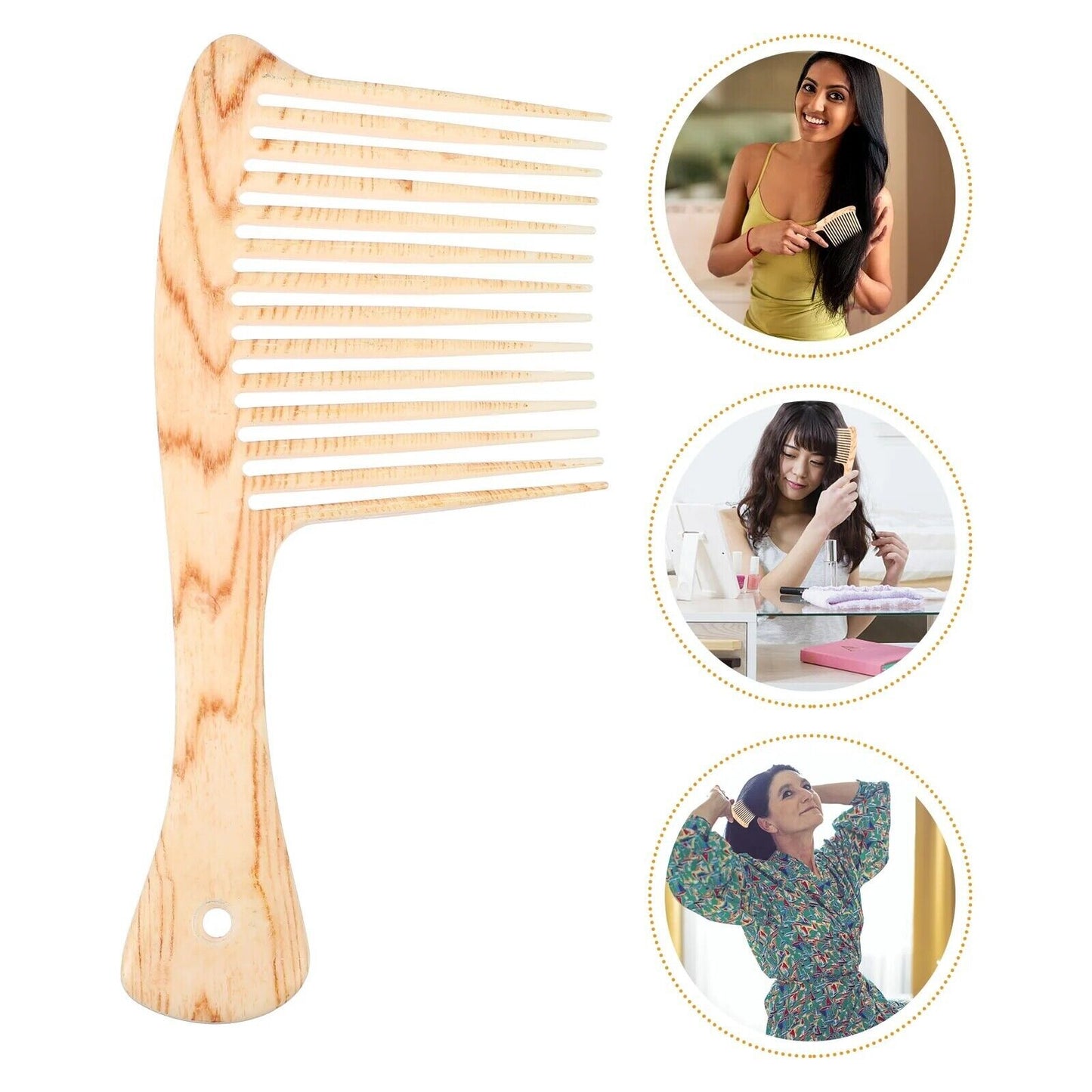 Comb Plastic Afro Beard Hair Pick Detangling Wide Hairbrush Styling Tool 20x10cm