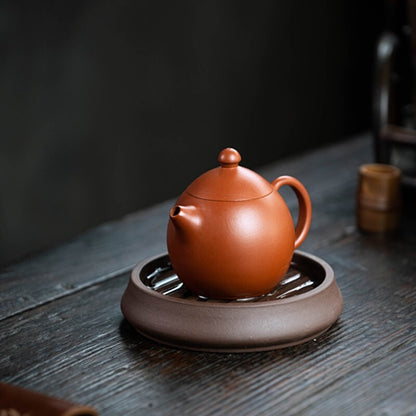 Yixing Zisha Purple Clay Holder For Tea Pot Water Reservoir Mat Round Stand New