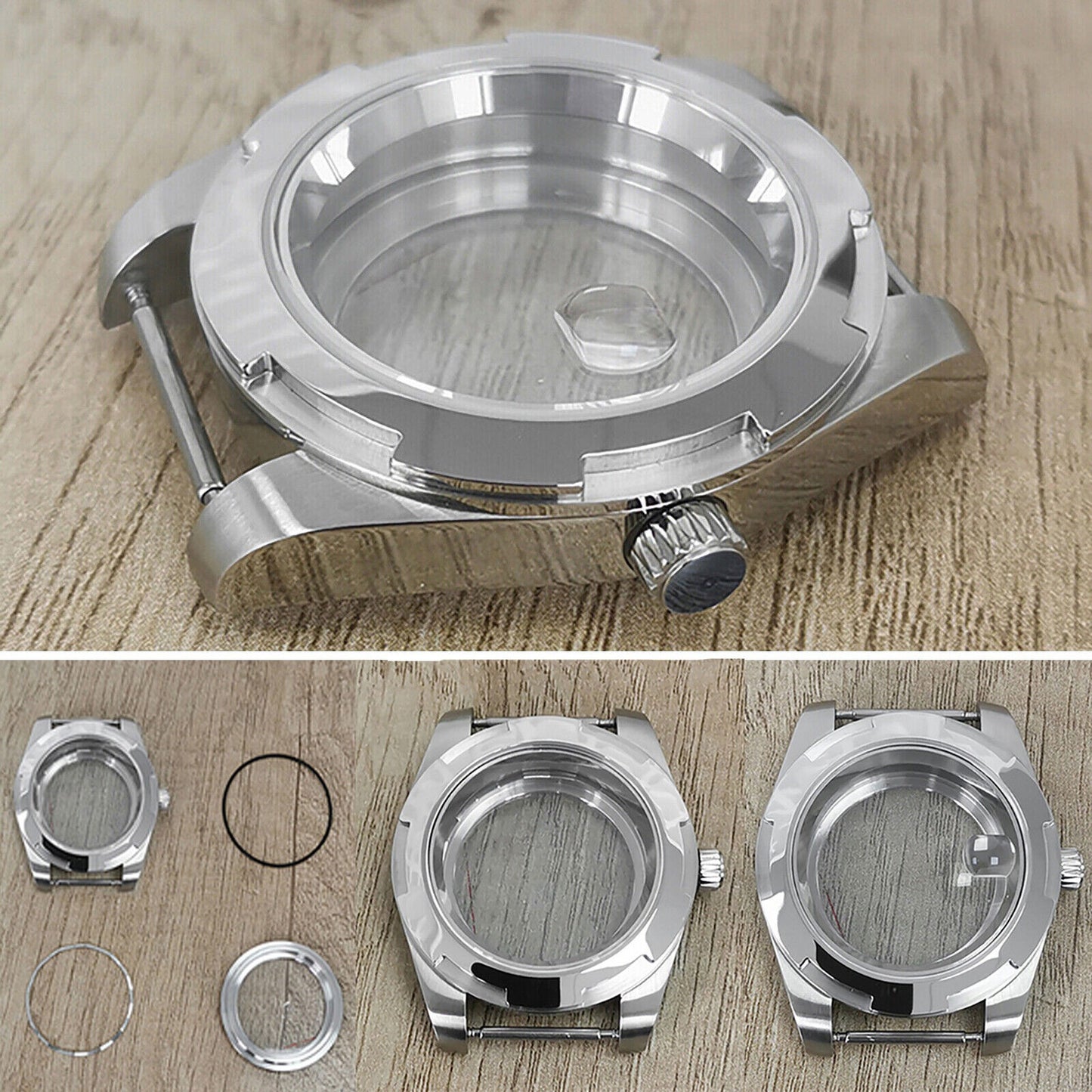 Magnifying Glass Watch Case Sapphire Glass For NH35/NH36/4R/7S Movement ll