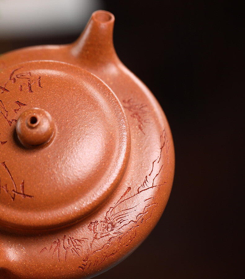 Original Ore Real Yixing Zisha Jiangpo Clay Tea Pot Chinese Handmade Carved Pot