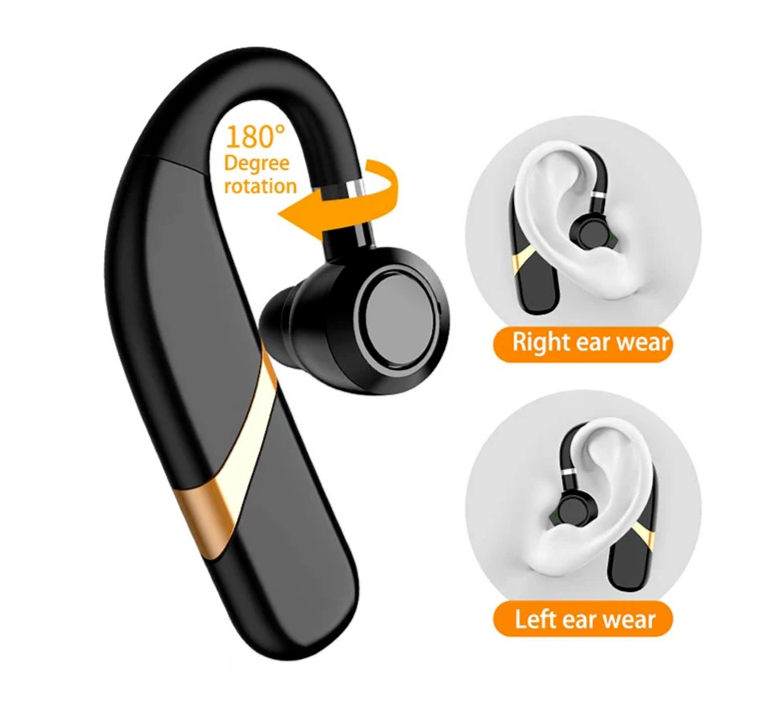 Wireless Bluetooth Headset Handsfree Call Headphones Ear-hook For iPhone Samsung