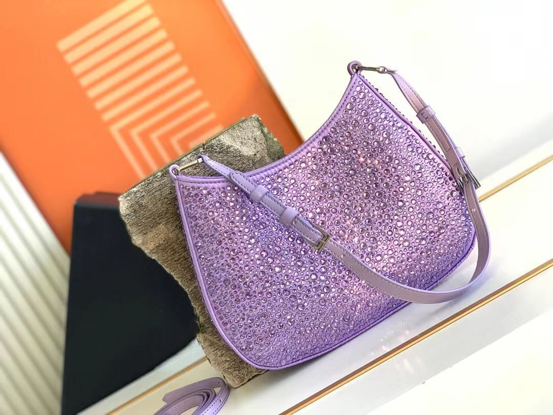 Messenger Bag Shoulder Purse Wallet Luxury Underarm Bag Diamond Handbag Silk 1PC