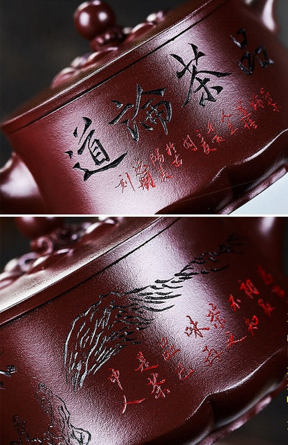 Handmade Tea Pot With Certificate Paper Marked Chinese Character Carved Shipiao