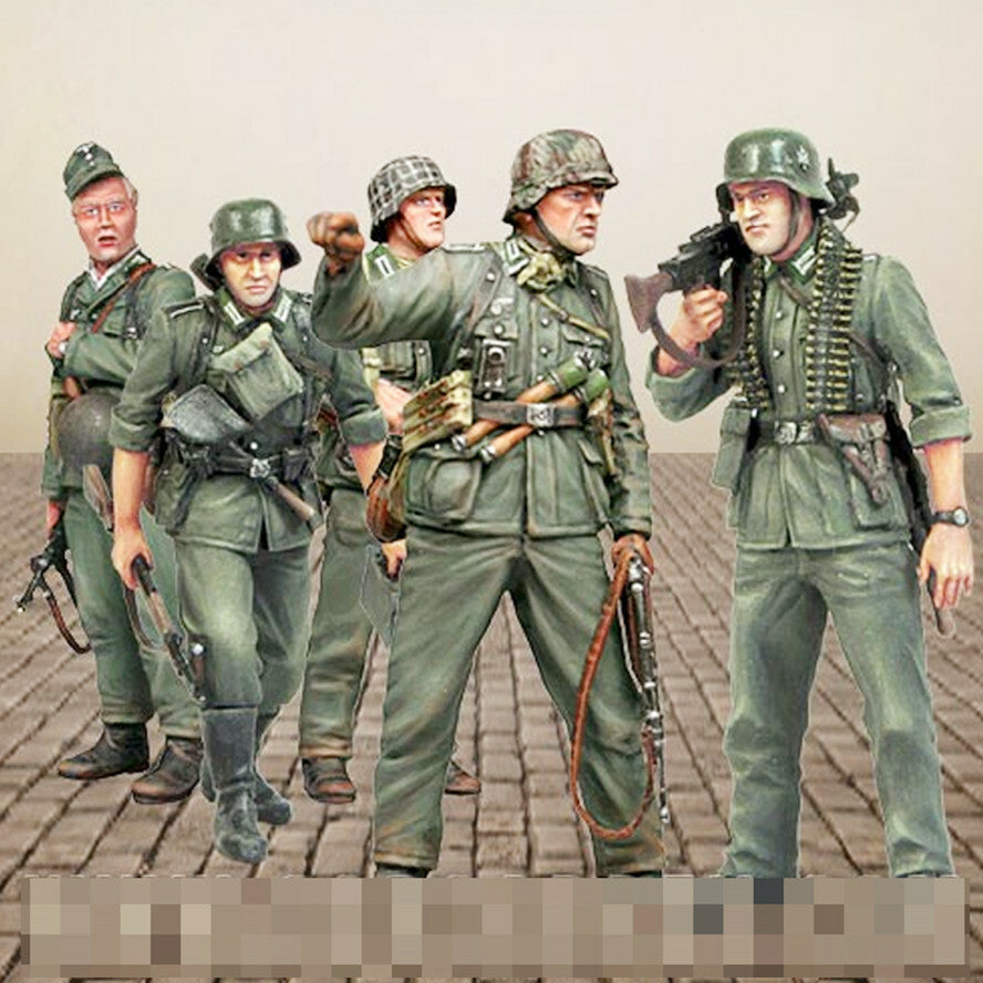 1/35 Resin figure model WW II German Soldiers 5 man Unassembled Unpainted