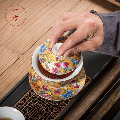 160ml Chinese Jingdezhen Porcelain Gaiwan Tureen Tea Cup Bowl Kung Fu Tea Set