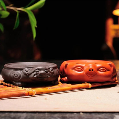 11cm Chinese Purple Clay Handmade Teapot Pad Pot Holder Tea Tray Base Tea Holder