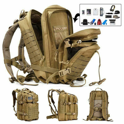 Men Army Tactical Large Backpack Sport Hiking Camping Hunting Rucksack Bags