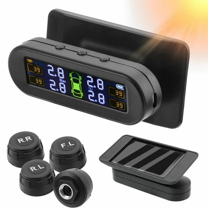 Car Tire Pressure Sensor Temperature Warning Fuel Save Monitor System 4 External