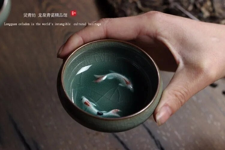 60ml Chinese Longquan Celadon Porcelain China Tea Cup Kung Fu Tea Originality