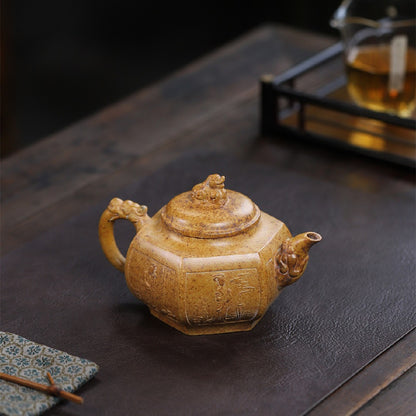 Chinese Yixing Zisha Clay Handmade Exquisite Auspicious Beast Teapot