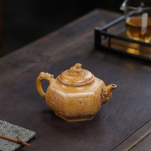Chinese Yixing Zisha Clay Handmade Exquisite Auspicious Beast Teapot