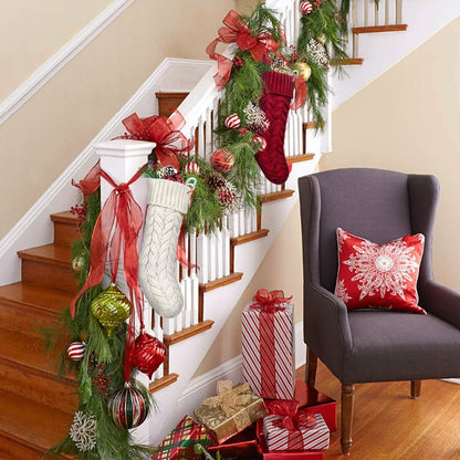 18" Large Size Cable Knit Knitted Christmas Xmas Stockings Stocking Decorations