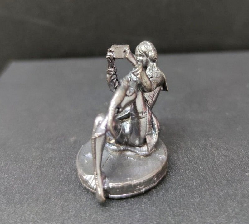 Black Brass Gaming Girl Statue Art Beauty Model Artwork Decor