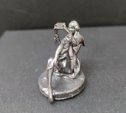 Black Brass Gaming Girl Statue Art Beauty Model Artwork Decor