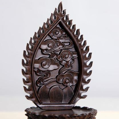 16.5cm Mahogany Carved Buddha Statue Lotus Base Wood Guanyin Bodhisattva Base