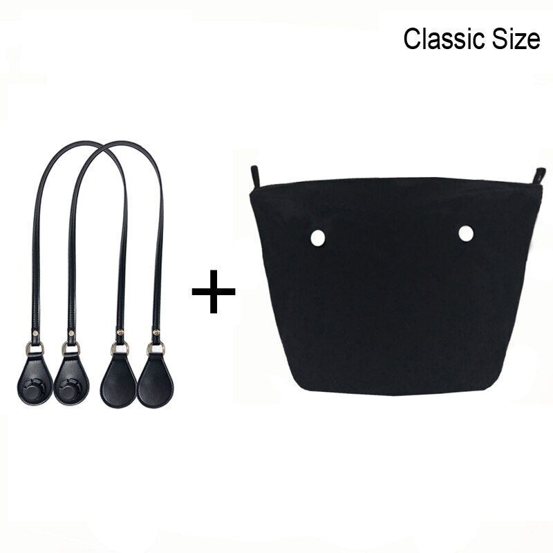 1set Canvas Lining Insert Inner Pocket 85cm Long Handles Microfiber Leather Bag