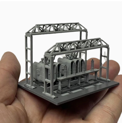 1/160 Train Model of Power Substation Industrial Building Scene Assemble Model
