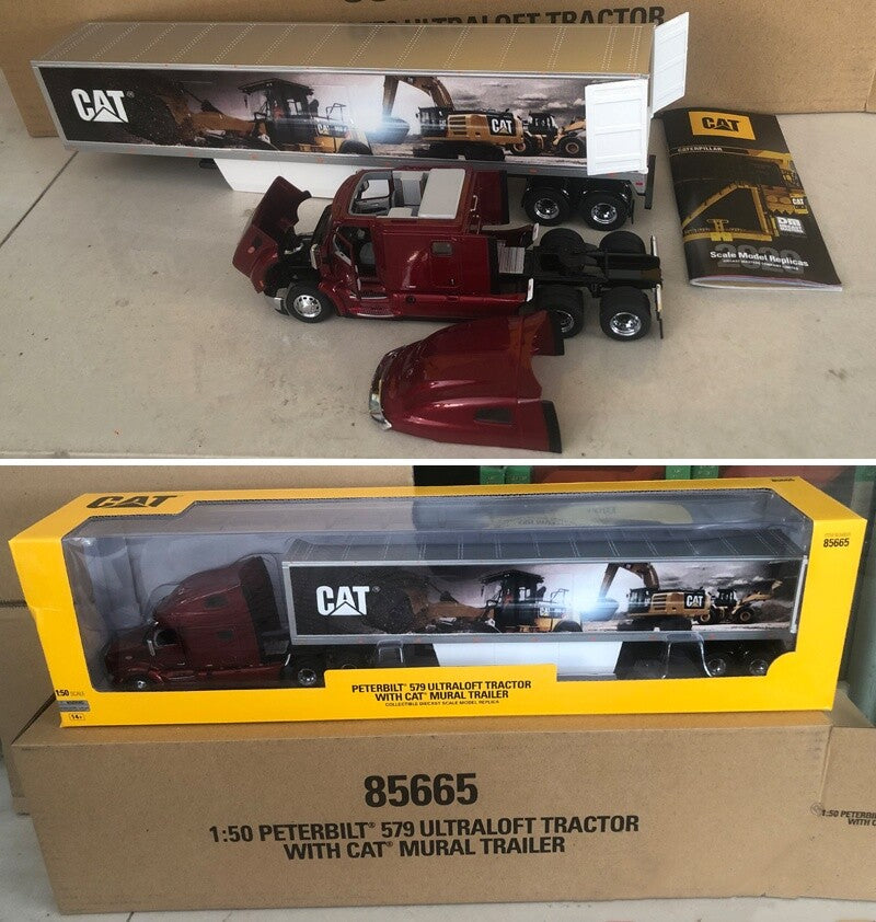 1:50 DM Peterbilt 579 Van Trailer Container Truck Vehicle Lorry Diecast Model