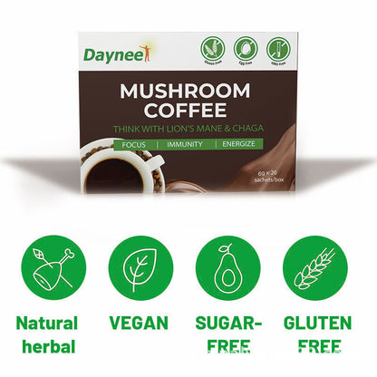 Mushroom Coffee Mix for Immune Support Natural Herbal Tea