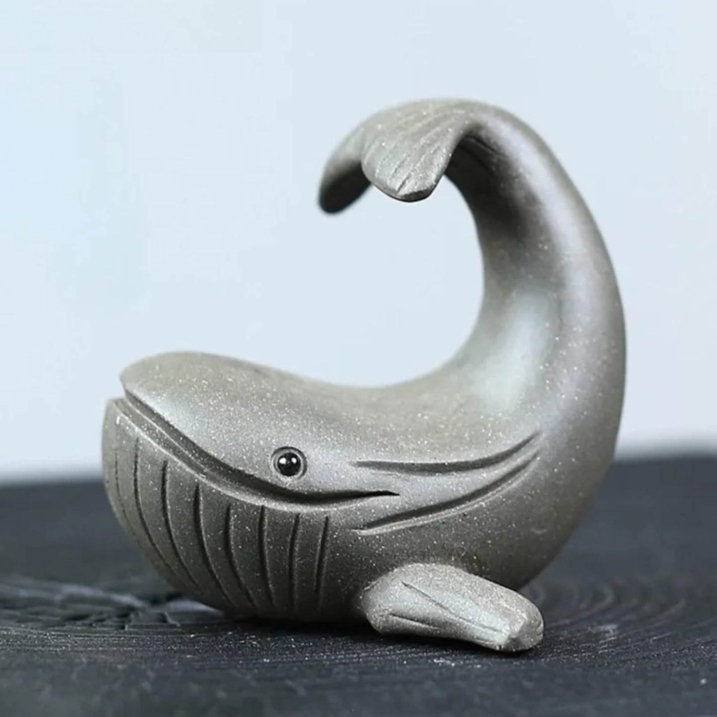 Purple Clay Whale Teapot Lid Holder Tea Pet 6.5cm Vintage Tea Statue Ornaments