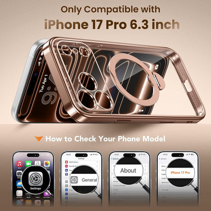 for Iphone 17 Pro Case with 360° Spin Magnetic Stand,[Compatible with Magsafe] [