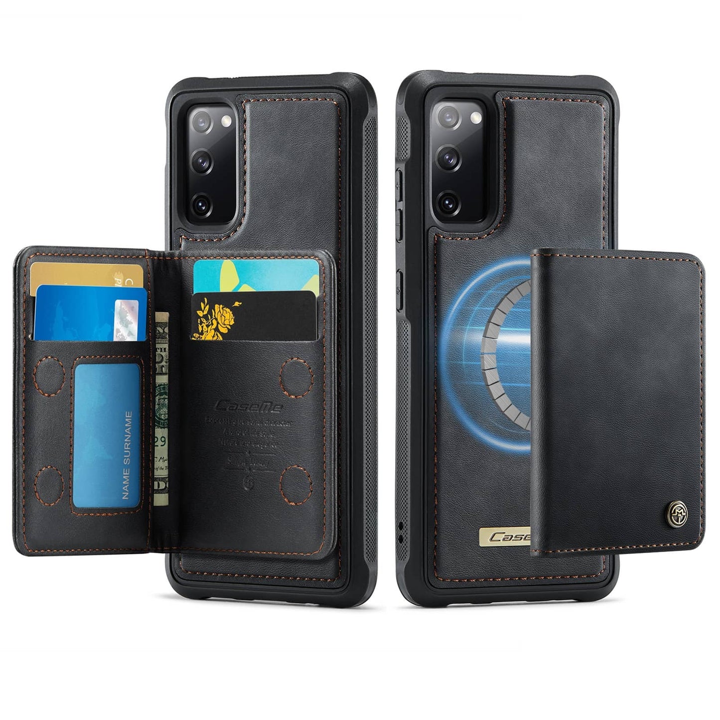 For Samsung Galaxy S25 Edge S24 S23 S22 S21 S20 Wallet Case Magnetic Card Holder