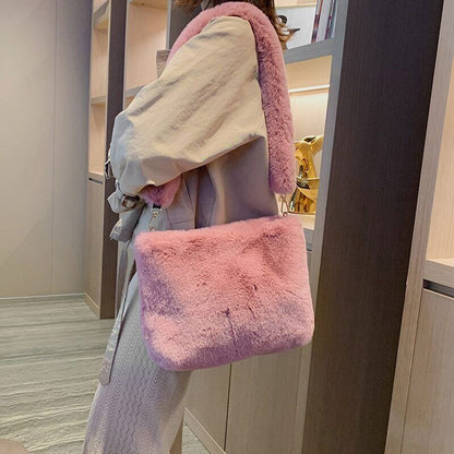 Bag Women's Plush Shoulder Bags Large Capacity Messenger Bag Handbag