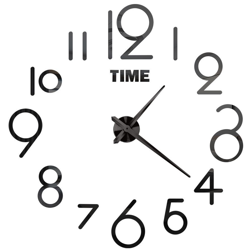 DIY Wall Clocks Acrylic Mirror Large 3D Frameless Home Living Room Decor 37-47In