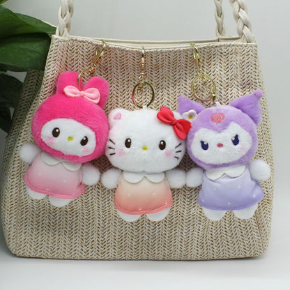HelloKitty Plush Keychain Melody Bag Pendant Couple Pendant Keychain 4''