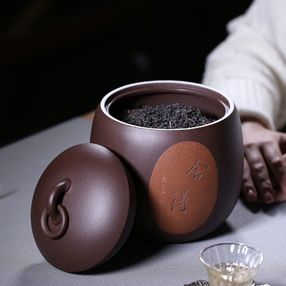 Real Yixing Zisha Purple Clay Tea Canister With Lid Sealed Jar For Loose Tea New