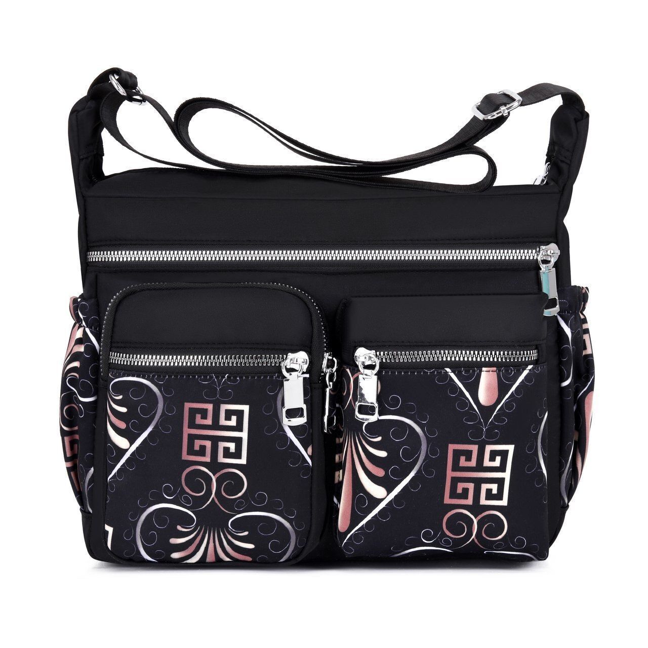 Crossbody Bag Waterproof Nylon Flower Shoulder Messenger Casual Ladies Handbag