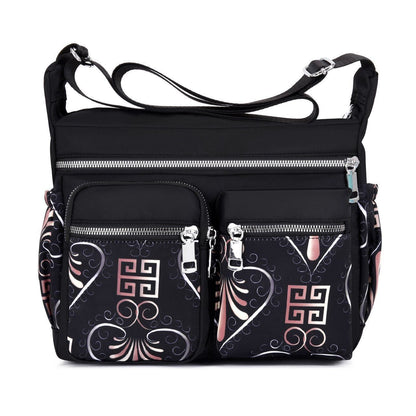 Crossbody Bag Waterproof Nylon Flower Shoulder Messenger Casual Ladies Handbag