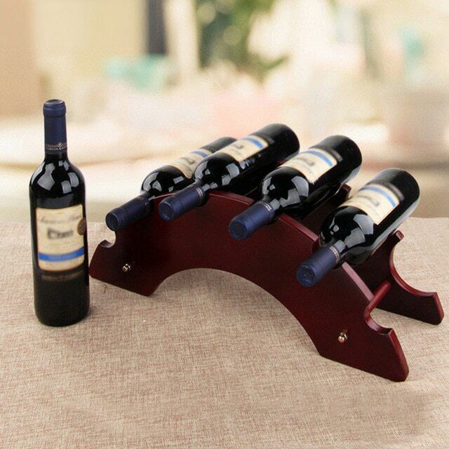 Bottle Holder Home Decoration 1Pc Wooden Red Wine Holder Mount Bar Display Shelf