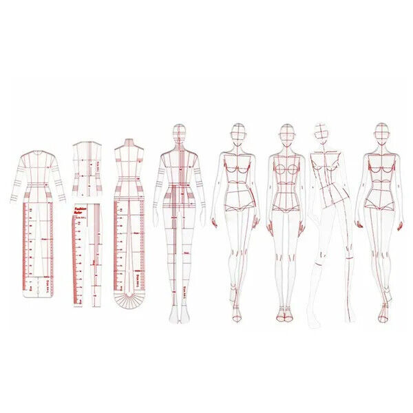 Sketching Templates Fashion Illustration Ruler Sewing Clothing Humanoid Patterns