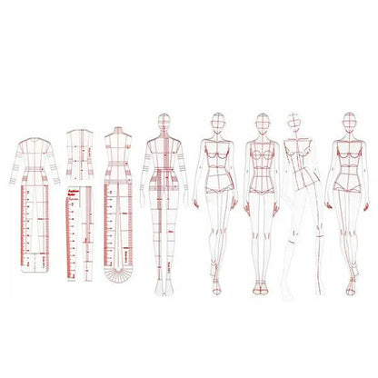 Sketching Templates Fashion Illustration Ruler Sewing Clothing Humanoid Patterns