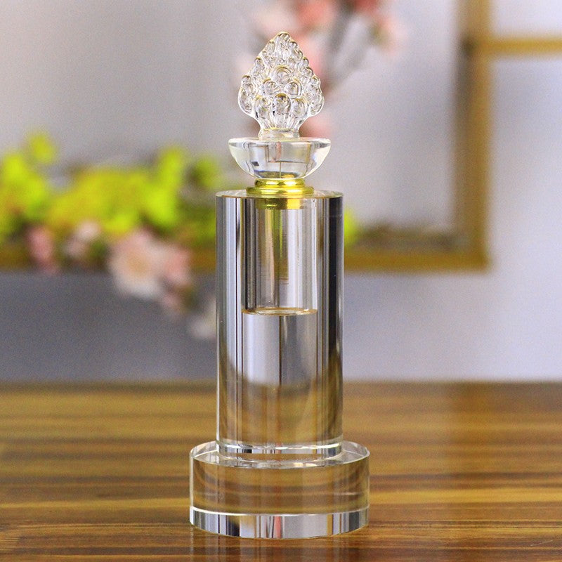 Large Crystal Buddha Pagoda Stupa Transparent Visible Sealed Reliquary Bottle