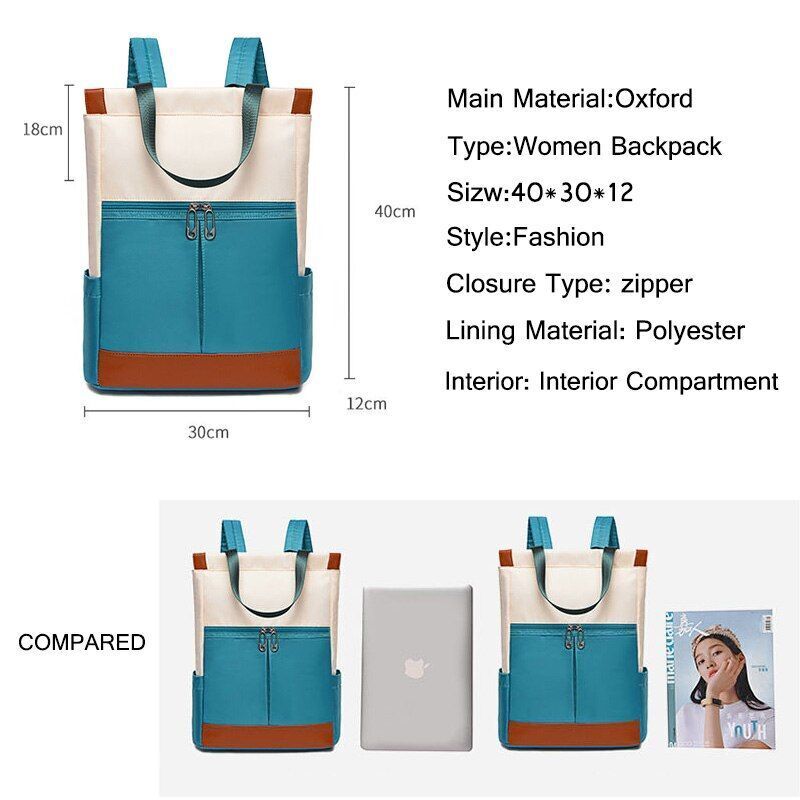 Oxford Backpacks Book Bags Fashion Lady Shoulder Backpack Waterproof Anti-theft