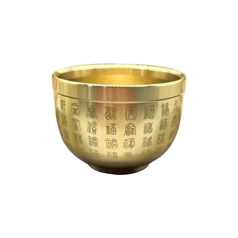 Brass Fortune Cup Desk Decor Ornament Study Living Room Accessory