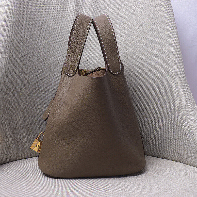 Women Cowhide Leather Handbag Shoulder/Messenger Bucket Bag Large Capacity Totes