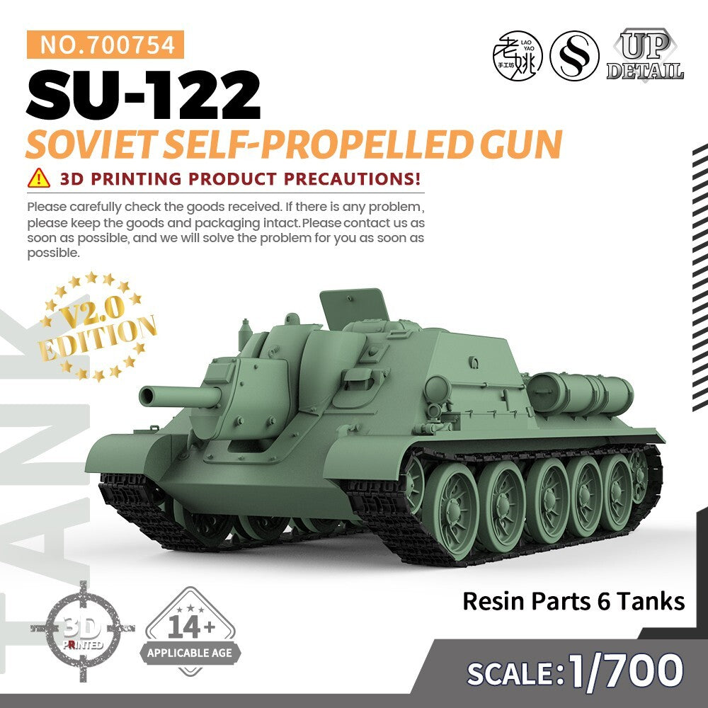 SSMODEL SS700754 1/700 Military Model Soviet SU-122 Self-Propelled Gun