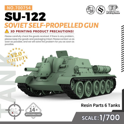 SSMODEL SS700754 1/700 Military Model Soviet SU-122 Self-Propelled Gun