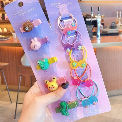 Hair Bands 10/20 Pcs/Bag Shiny Flowers Baby Scrunchies Rubber Kids Accessories