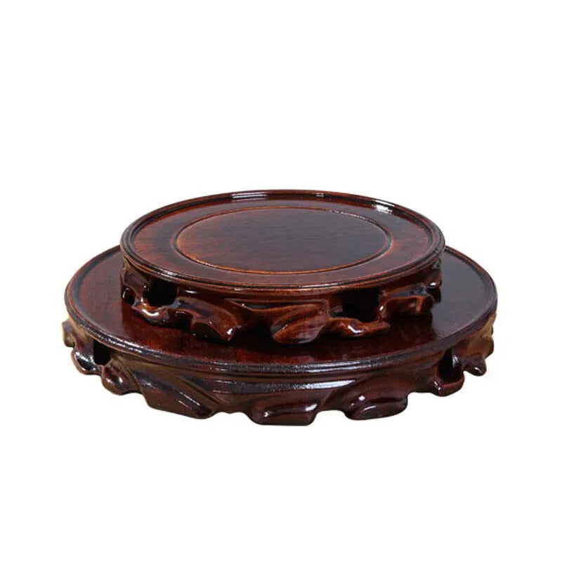 Chinese Style 10-16cm Wood Carving Round Base for Vase Teapot Statue Flowerpot