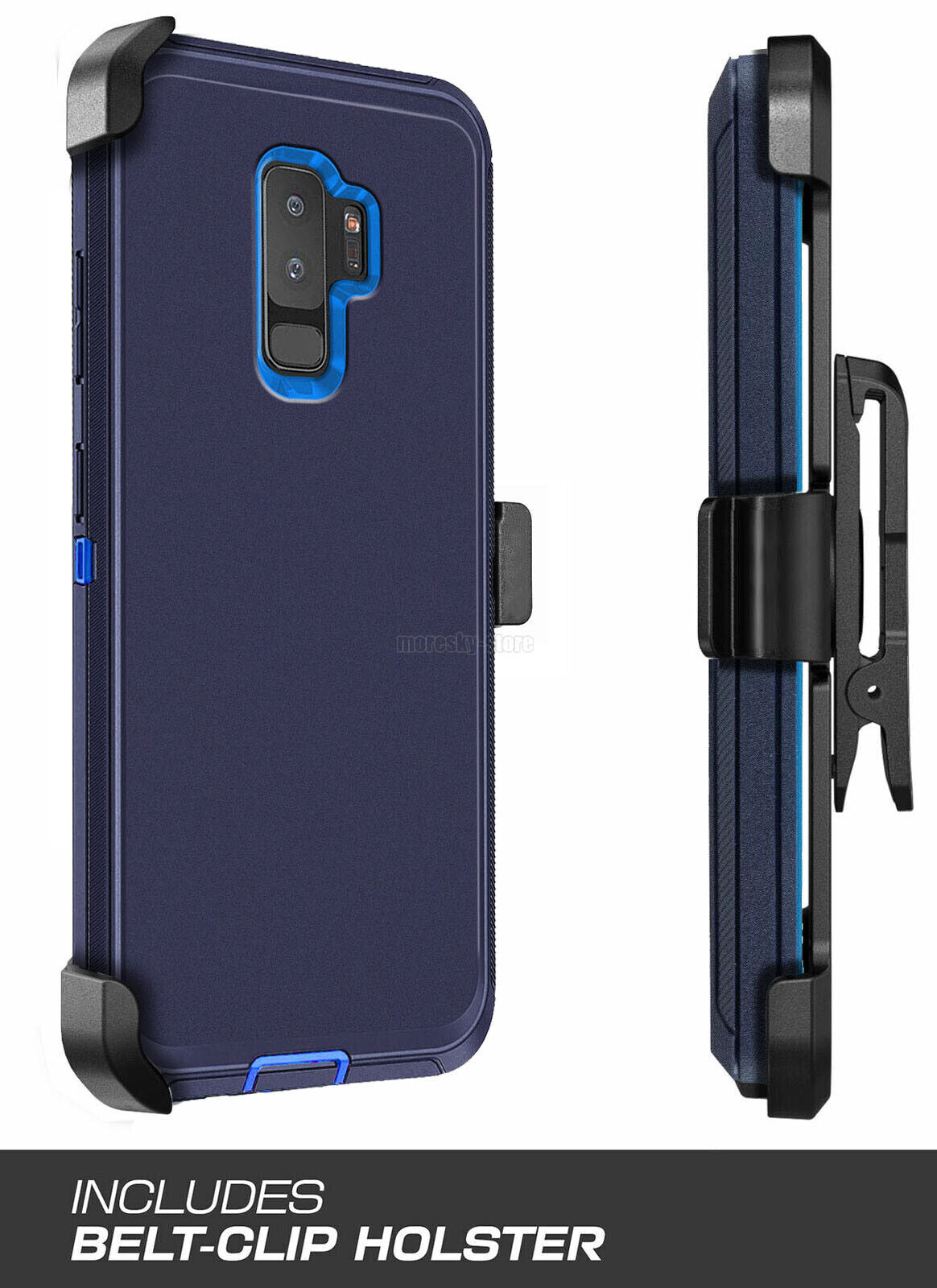 For Samsung Galaxy S9 Plus Heavy Duty Rugged Hard Soft Case / Clip Holster Stand